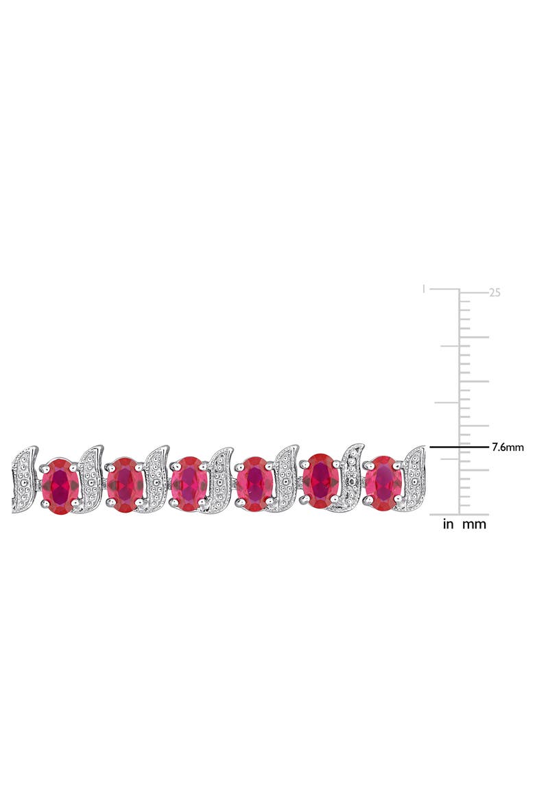 Oval Cut Created Ruby Tennis Bracelet, Alternate, color, RED