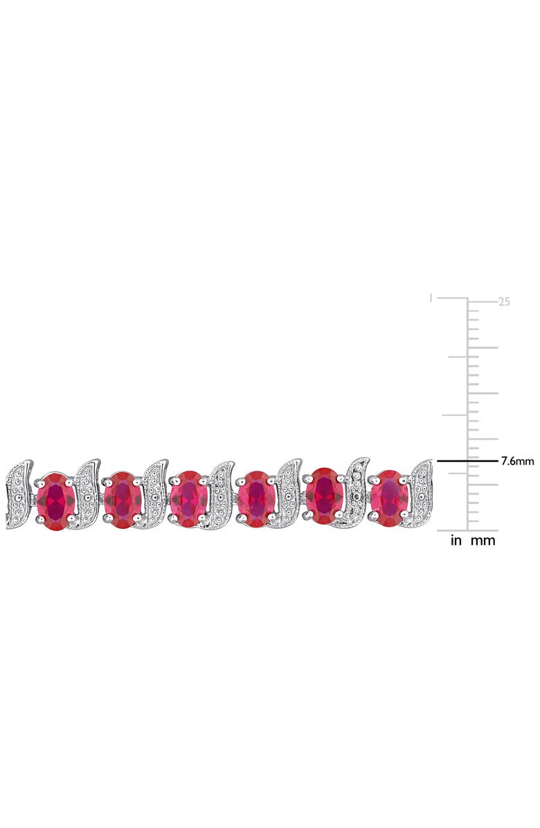 DELMAR Oval Cut Created Ruby Tennis Bracelet, Alternate, color, Red