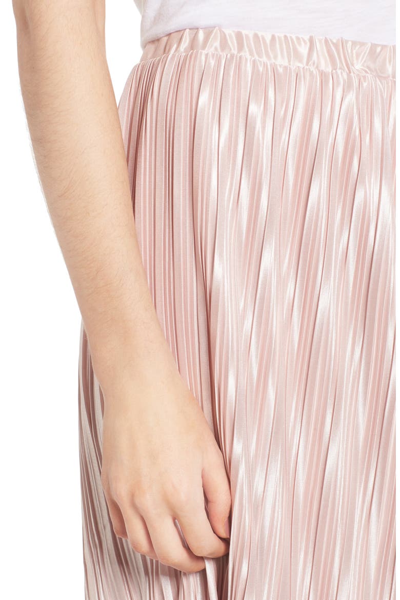 Plissé Pleat Skirt, Alternate, color, PINK PEACH