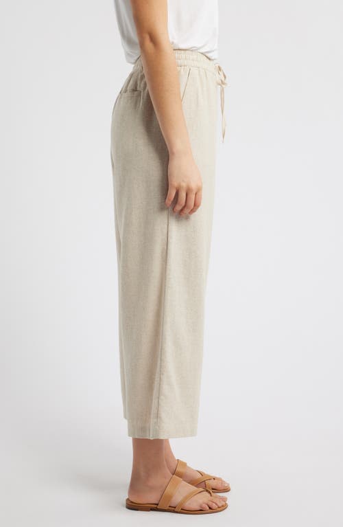 CASLONR CASLON(R) DRAWSTRING WIDE LEG LINEN BLEND PANTS