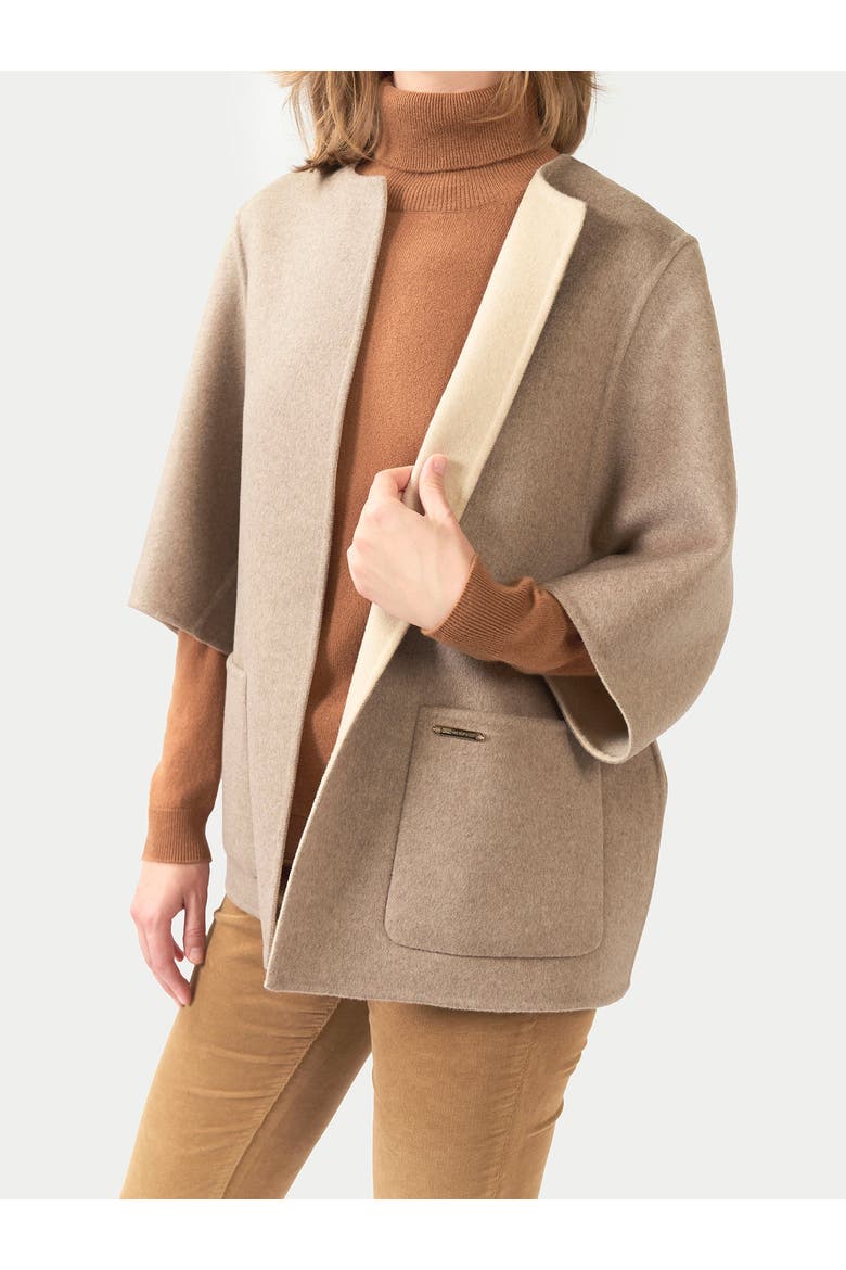 Patch Pocket Cashmere Poncho Jacket, Alternate, color, taupe