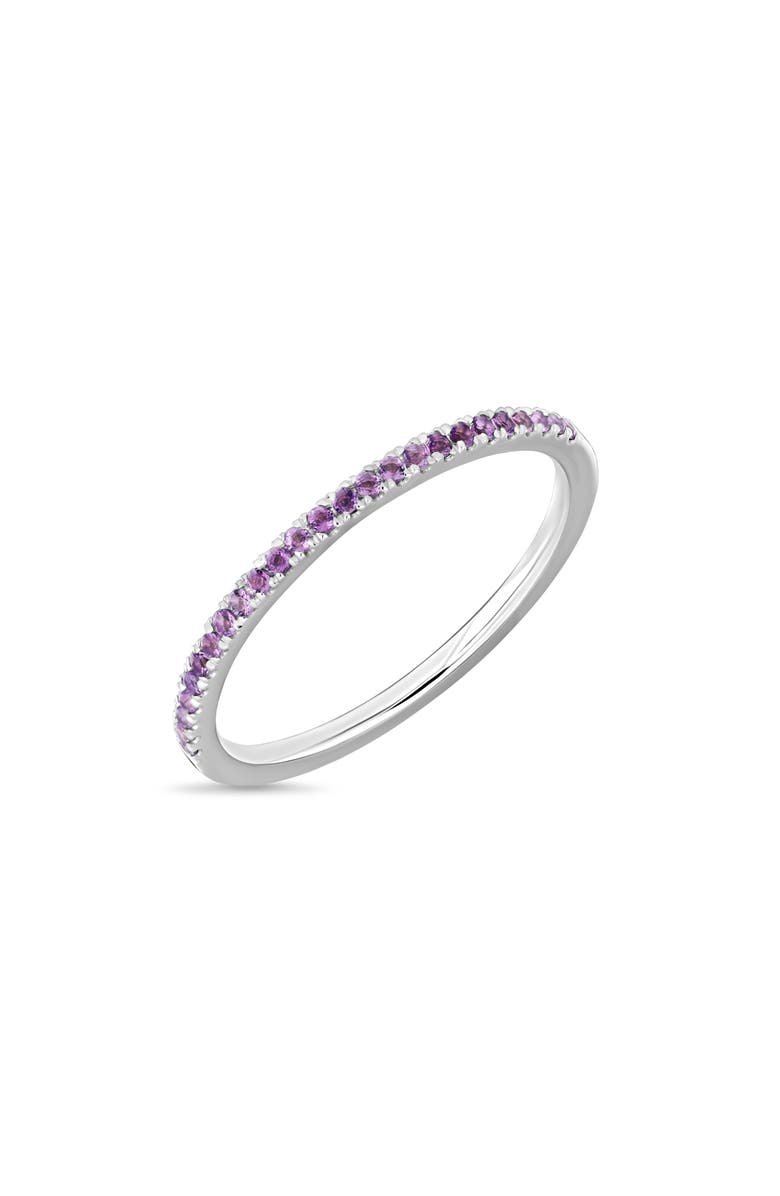 Bony Levy Iris 18K White Gold Amethyst Stackable Band Ring, Main, color, 