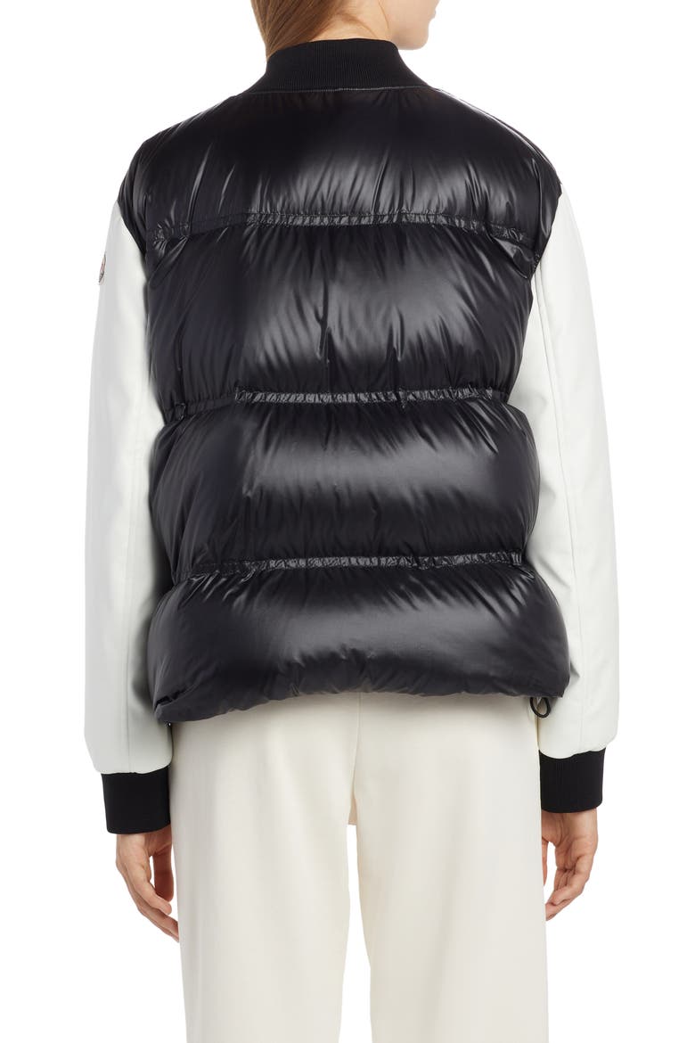 Mole Logo Down Bomber Jacket, Alternate, color, BLACK