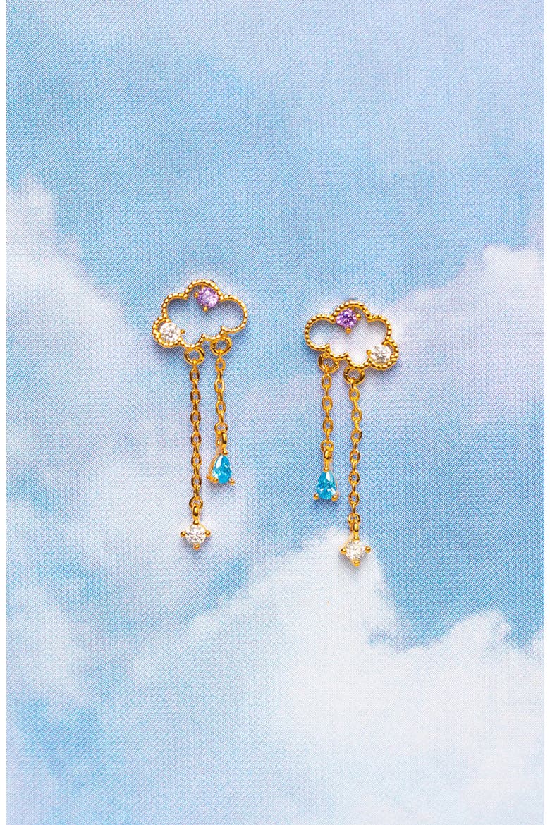 Reigning Clouds Drop Earrings, Alternate, color, GOLD