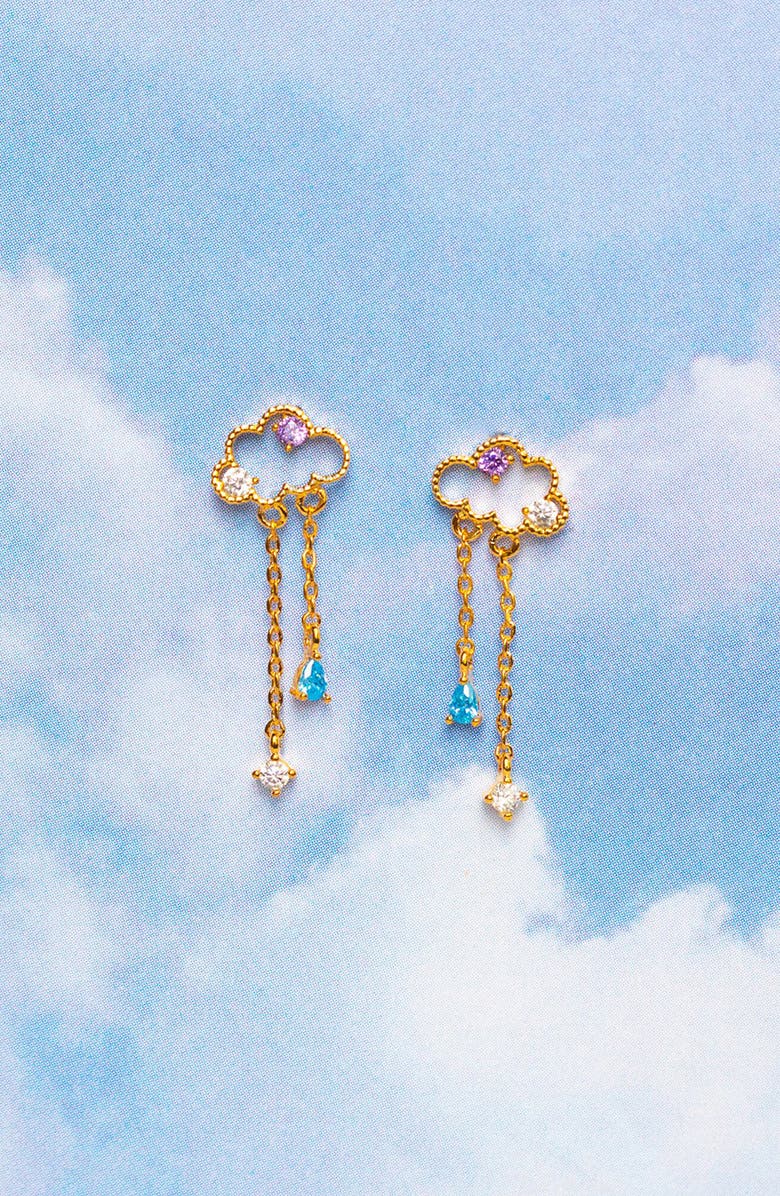 Girls Crew Reigning Clouds Drop Earrings, Alternate, color, Gold