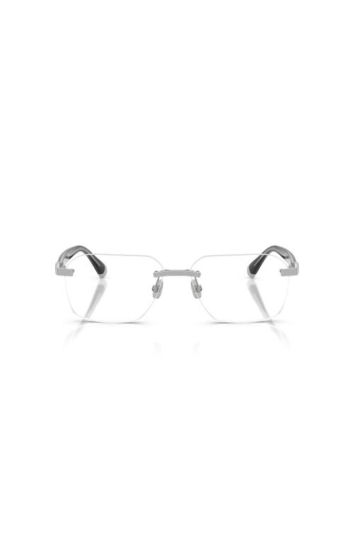 Brunello Cucinelli 57mm Rectangle Optical Glasses In Metallic