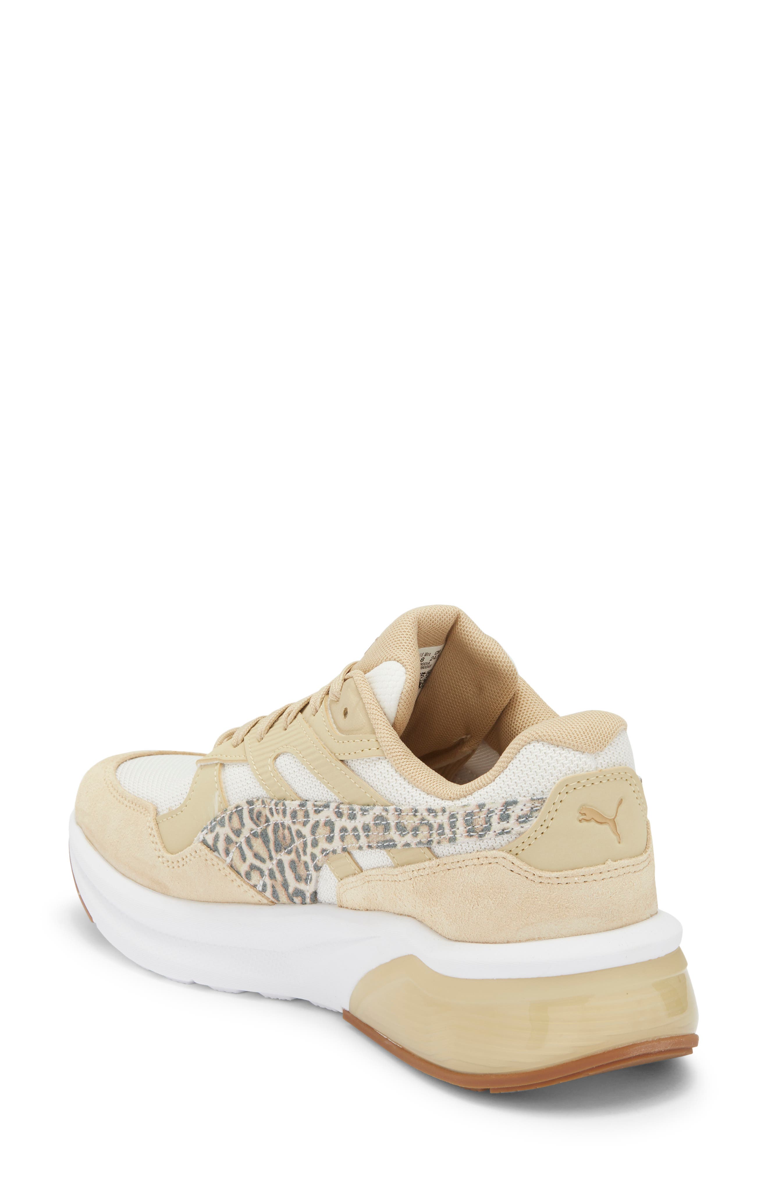 Seeker Retro Leo Sneaker, Alternate, color, WARM WHITE/ PUMA GOLD/ ALMOND