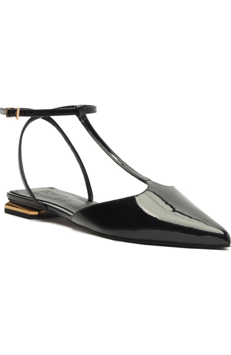 Schutz Allure Pointed Toe T-Strap Flat, Main, color,