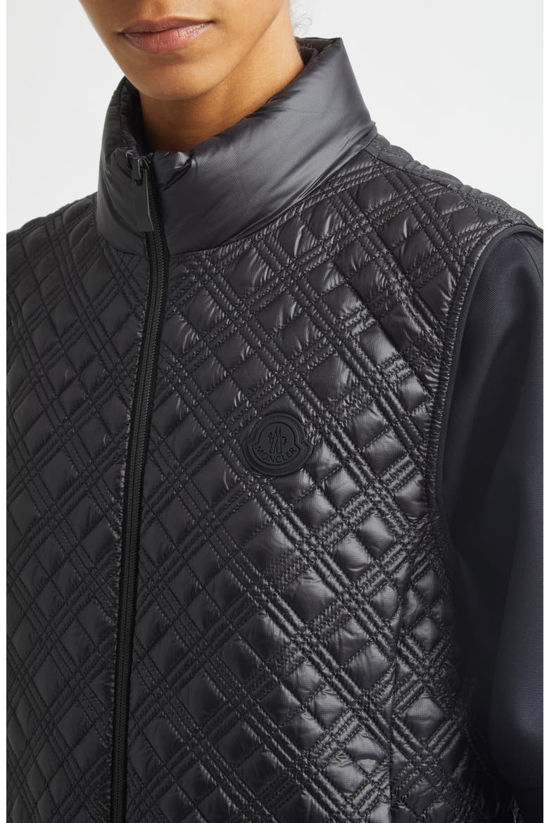 Interiorite Quilted Down Ripstop Vest, Alternate, color, BLACK