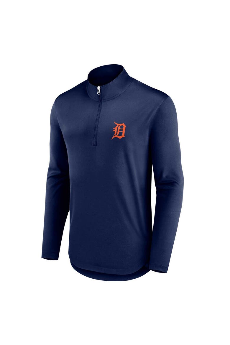 Men's Fanatics Branded Navy Detroit Tigers Quarterback Quarter-Zip Top, Alternate, color, Navy