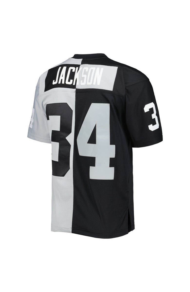 Mitchell & Ness Men's Mitchell & Ness Bo Jackson Black/Silver Las Vegas Raiders 1988 Split Legacy Replica Jersey, Alternate, color, Black