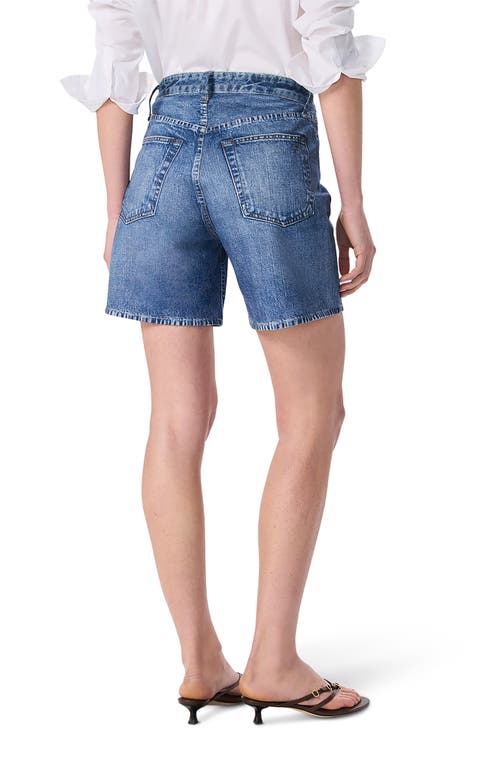 Shop Rag & Bone Miramar Refine Knit Kaia High Waist Relaxed Fit Faux Denim Ponte Shorts