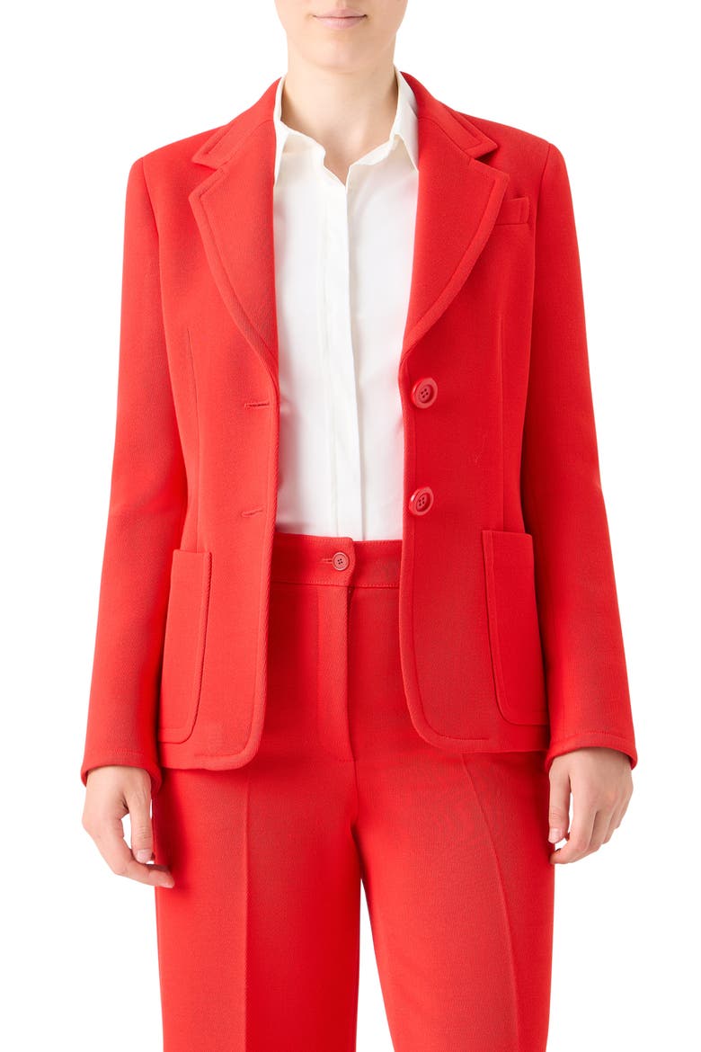 Wool Garbardine Blazer, Main, color, BRIGHT RED