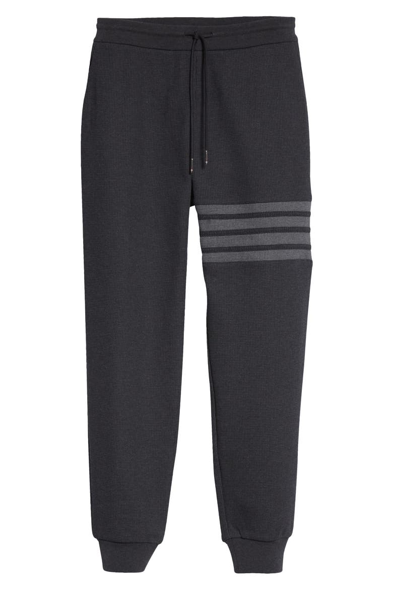 Four-Bar Waffle Knit Cotton Joggers, Alternate, color, CHARCOAL GREY