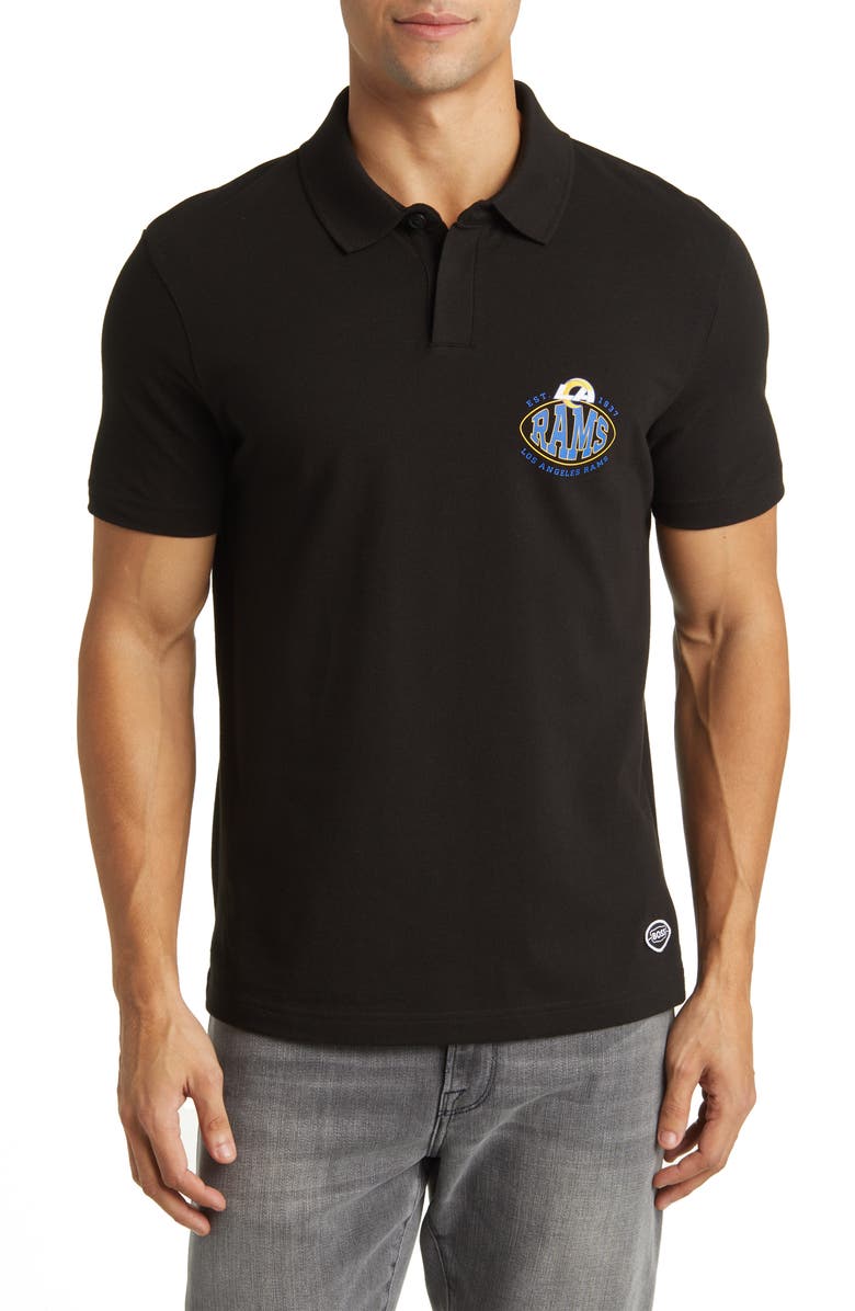 BOSS x NFL Cotton Polo, Main, color, Los Angeles Rams Black