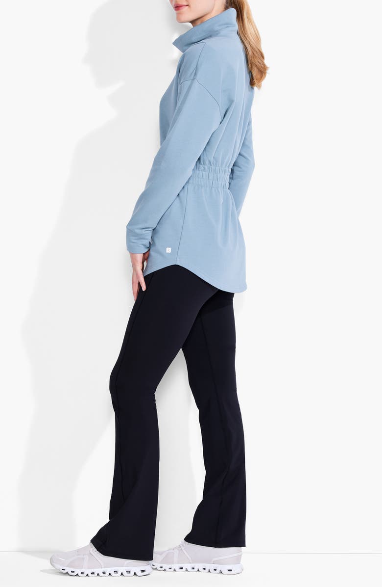 NZ ACTIVE by NIC+ZOE Smocked Brushed Turtleneck Top, Alternate, color, Mountain Air