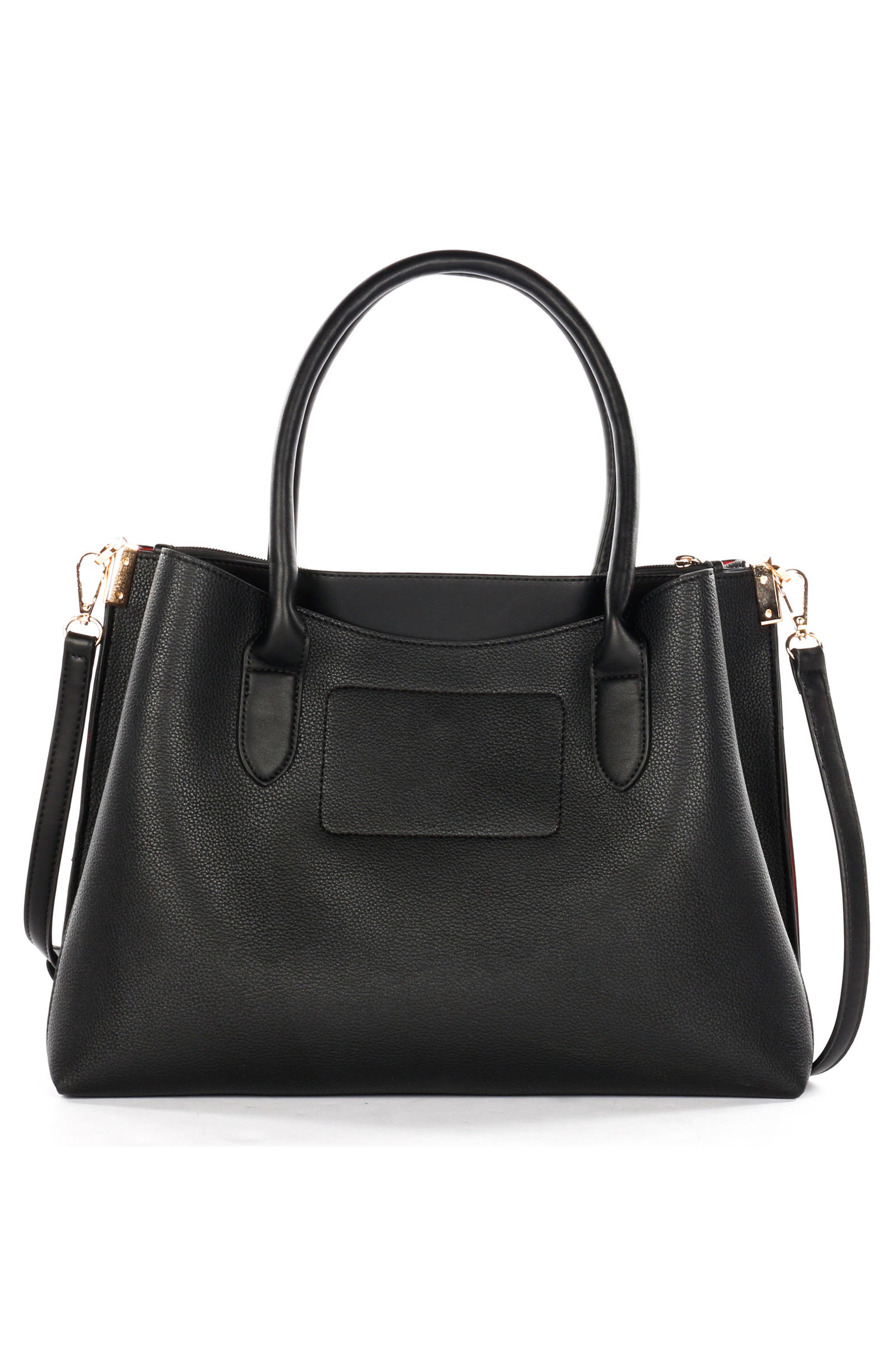 CELINE DION Symphony Faux Leather Satchel, Alternate, color, 