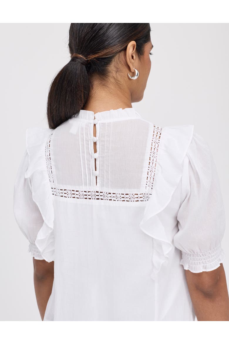Jolin Puff Sleeve Cotton Top, Alternate, color, White