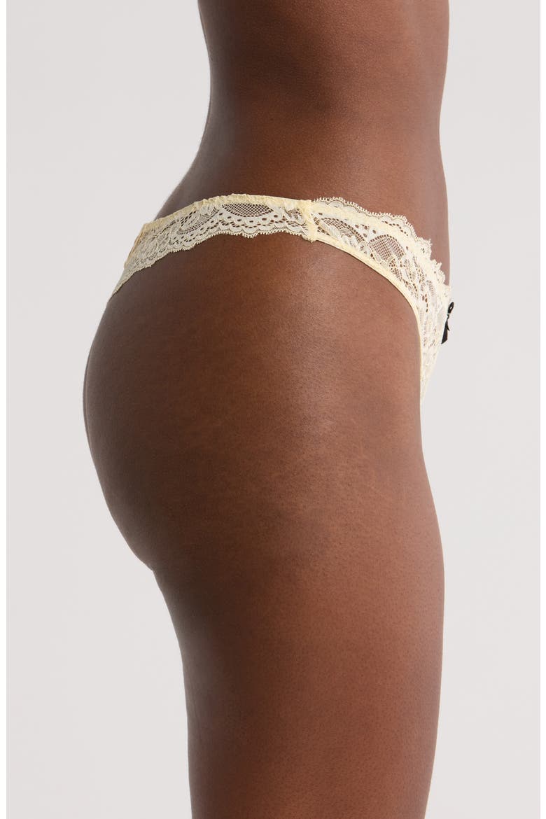 Bianca Lace Thong, Alternate, color, BUTTERCUP