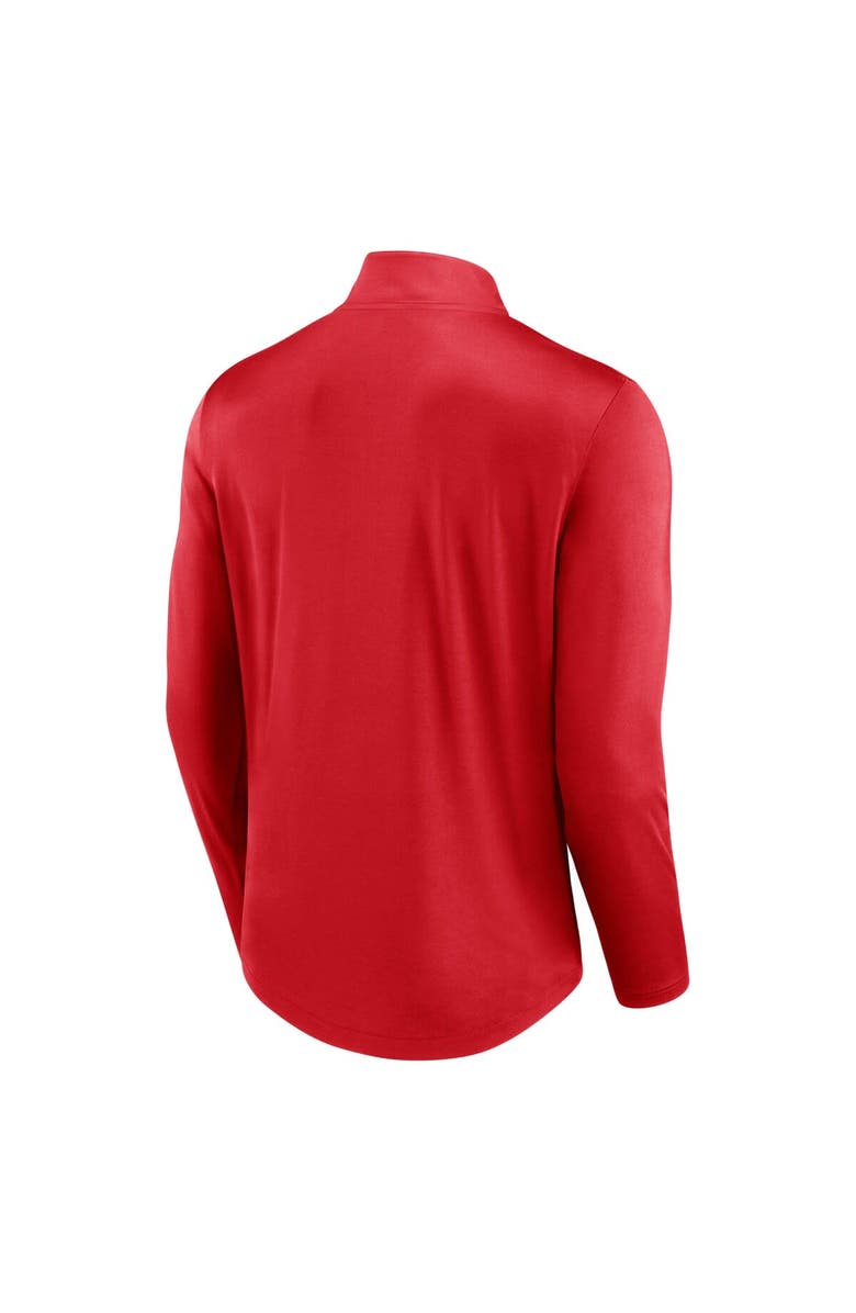FANATICS Men's Fanatics Branded Red Wisconsin Badgers Quarterback Mock Neck Quarter-Zip Top, Alternate, color,