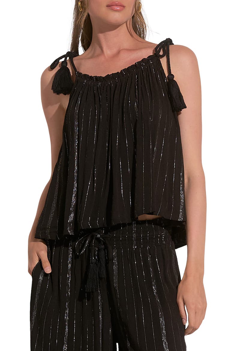 Stripe Cover-Up Tank Top, Main, color, BLACK STRIPE