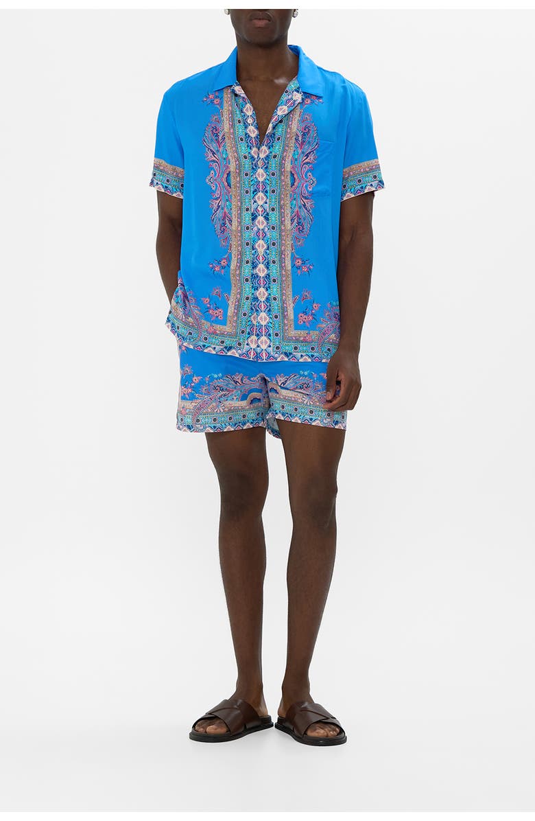 Camilla Short Sleeve Camp Collared Shirt Footsteps In Folklore, Alternate, color, Footsteps In Folklore