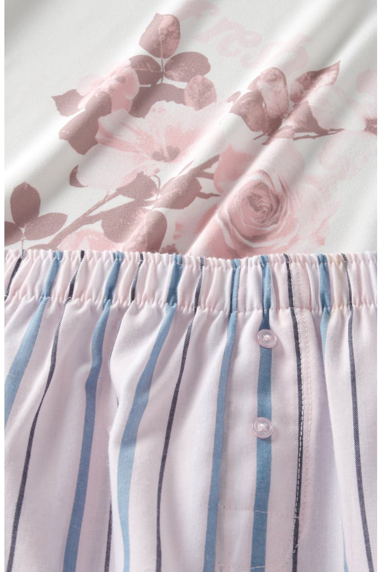 Kids' Short Sleeve T-Shirt & Boxer Set, Alternate, color, PINK ROSE STRIPE