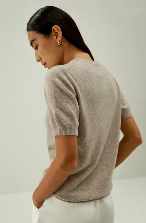 Shop Lilysilk Baby Cashmere Crew Neck Knit Top In Camel