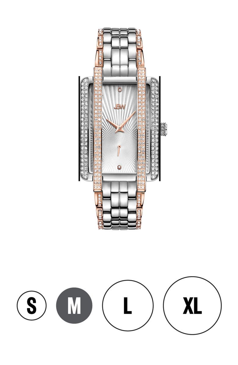 JBW Mink Diamond Bracelet Watch, 28mm, Alternate, color, Silver