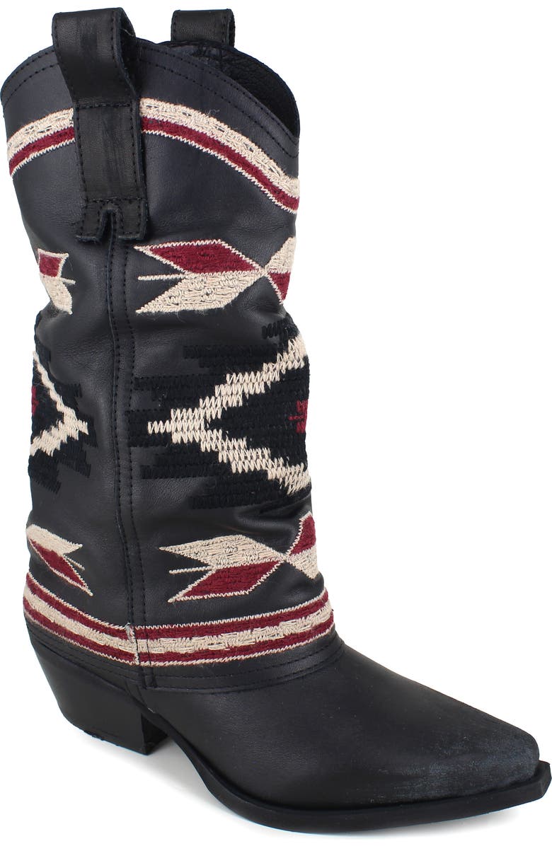 ZIGI Azra Western Boot, Main, color, Black Leather