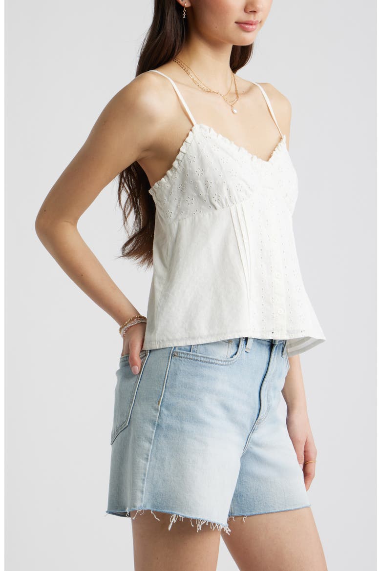 Cotton Eyelet Pintuck Camisole, Alternate, color, IVORY