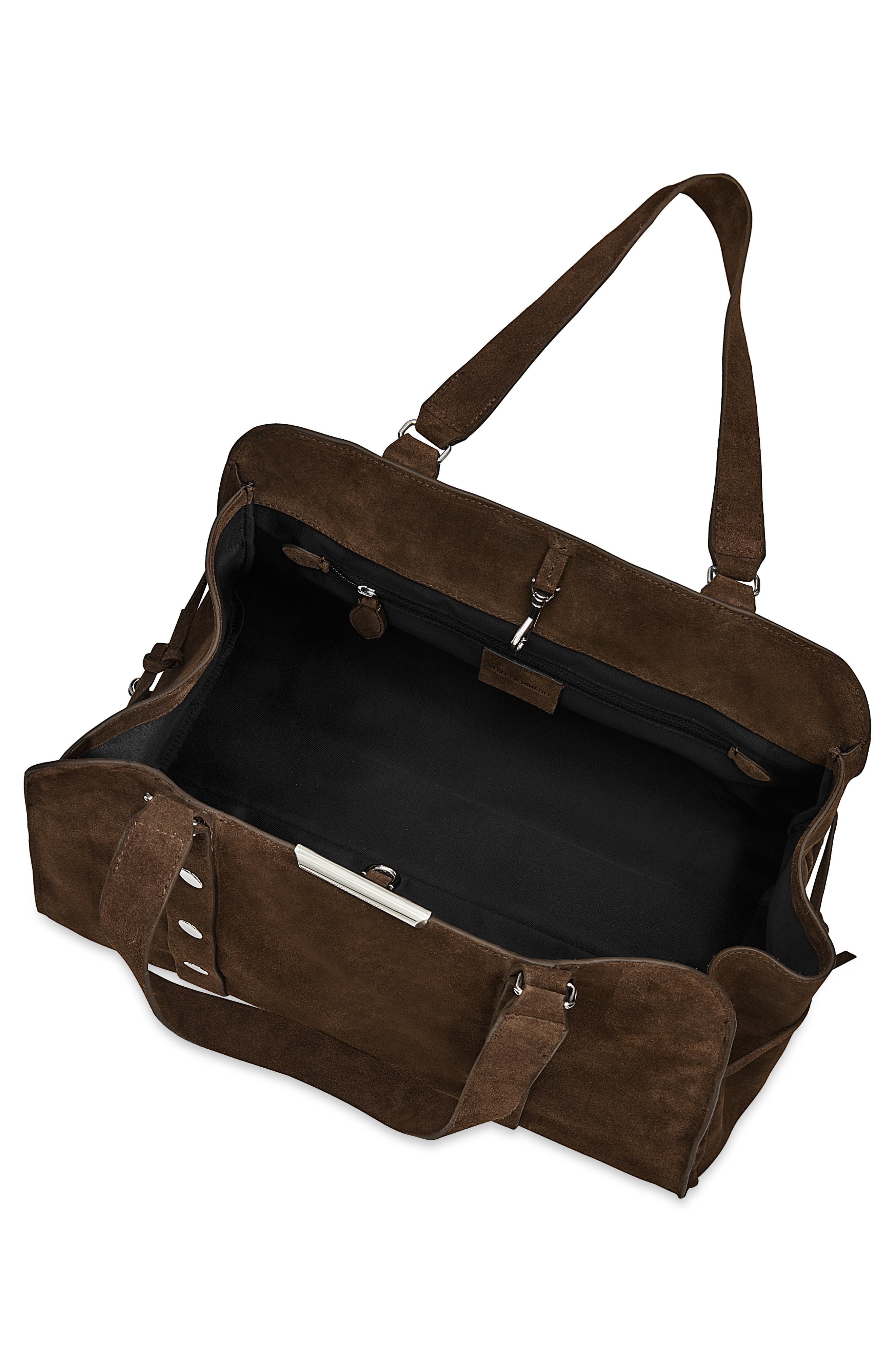 Rebecca Minkoff Cole Studded Leather Satchel, Alternate, color, Torte