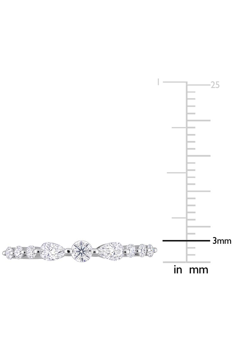 1/2CT DEW Moissanite Semi-Eternity Ring, Alternate, color, Sterling Silver