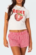 EDIKTED Text Me Strawberry Graphic T-Shirt