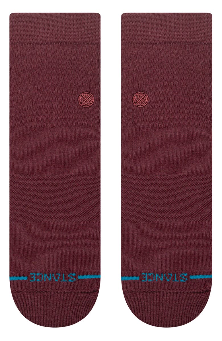 Stance Icon Quarter Socks, Alternate, color, Wine