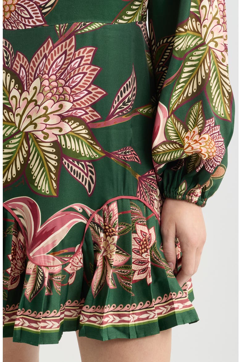 Arabesque Long Sleeve Floral Print Minidress, Alternate, color, ARABESQUE PARADISE F