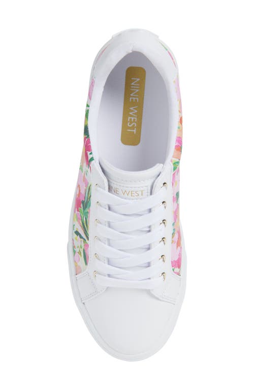 Nine West Layna Snakeskin Embossed Sneaker In Pink