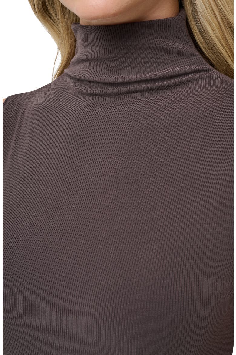 Cloud Sleeveless Mock Neck Rib Dress, Alternate, color, COFFEE GROUNDS