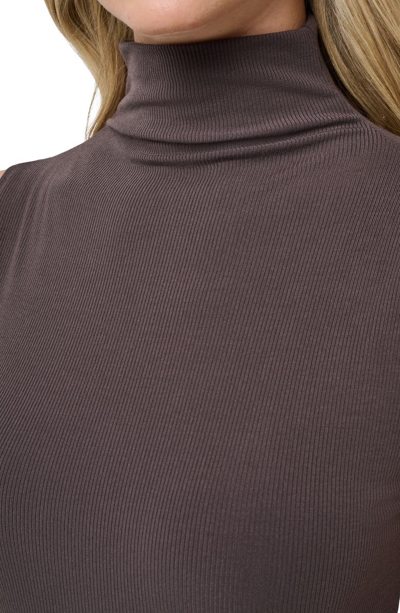TravisMathew Cloud Sleeveless Mock Neck Rib Dress, Alternate, color, Coffee Grounds