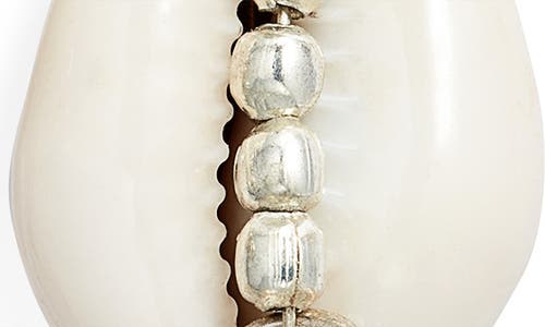Child Of Wild Lakshmi Cowrie Shell Drop Earrings In Silver