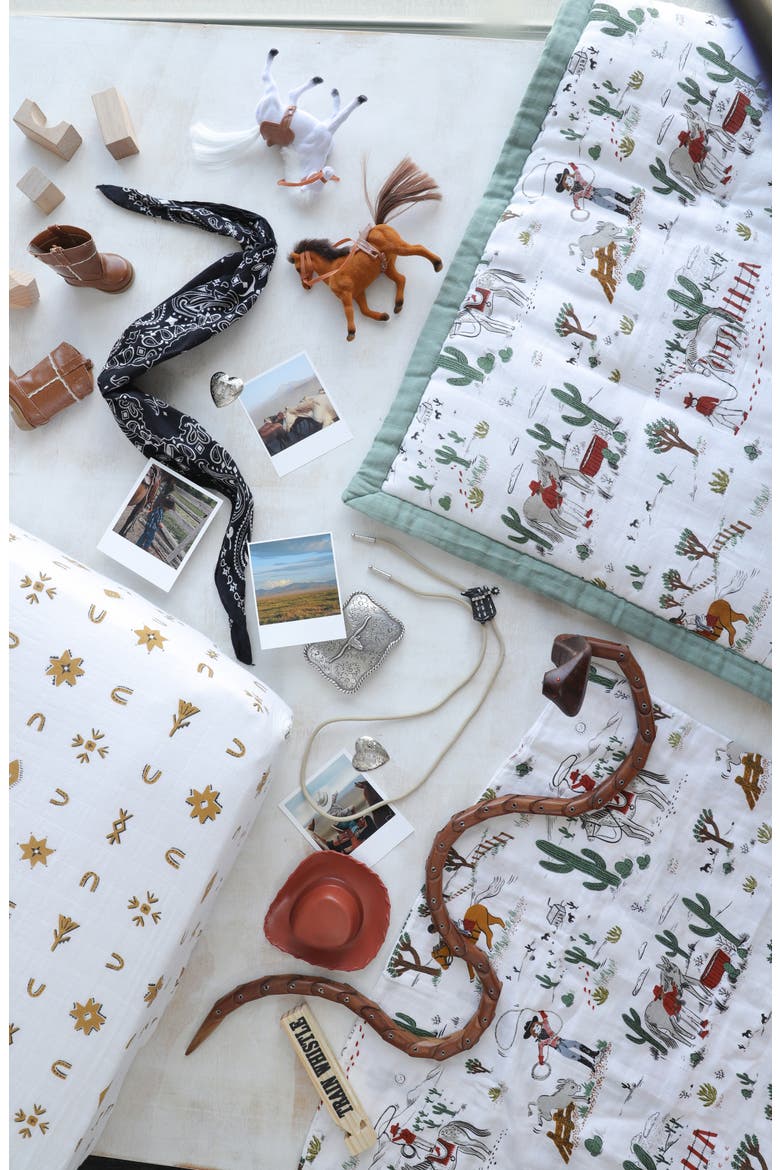 Toddler Cotton Muslin Bedding Set, Alternate, color, COW POKE