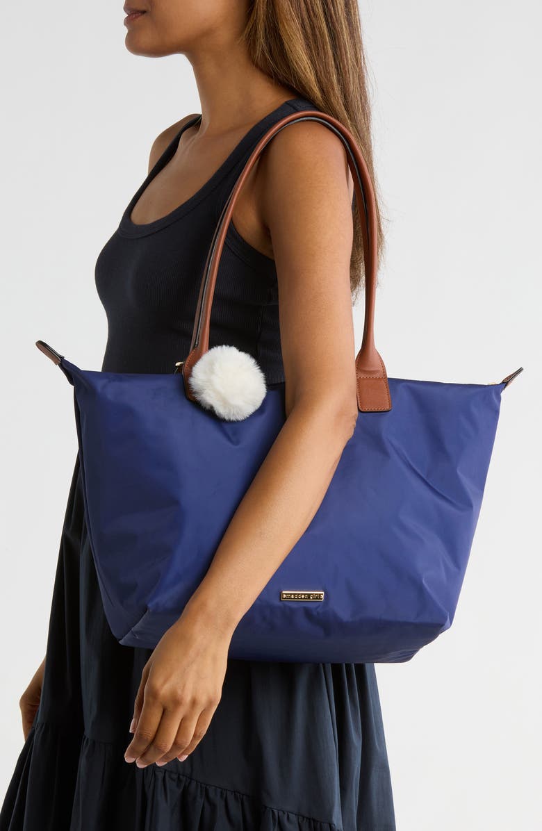 Madden Girl Nylon Tote, Alternate, color, Navy