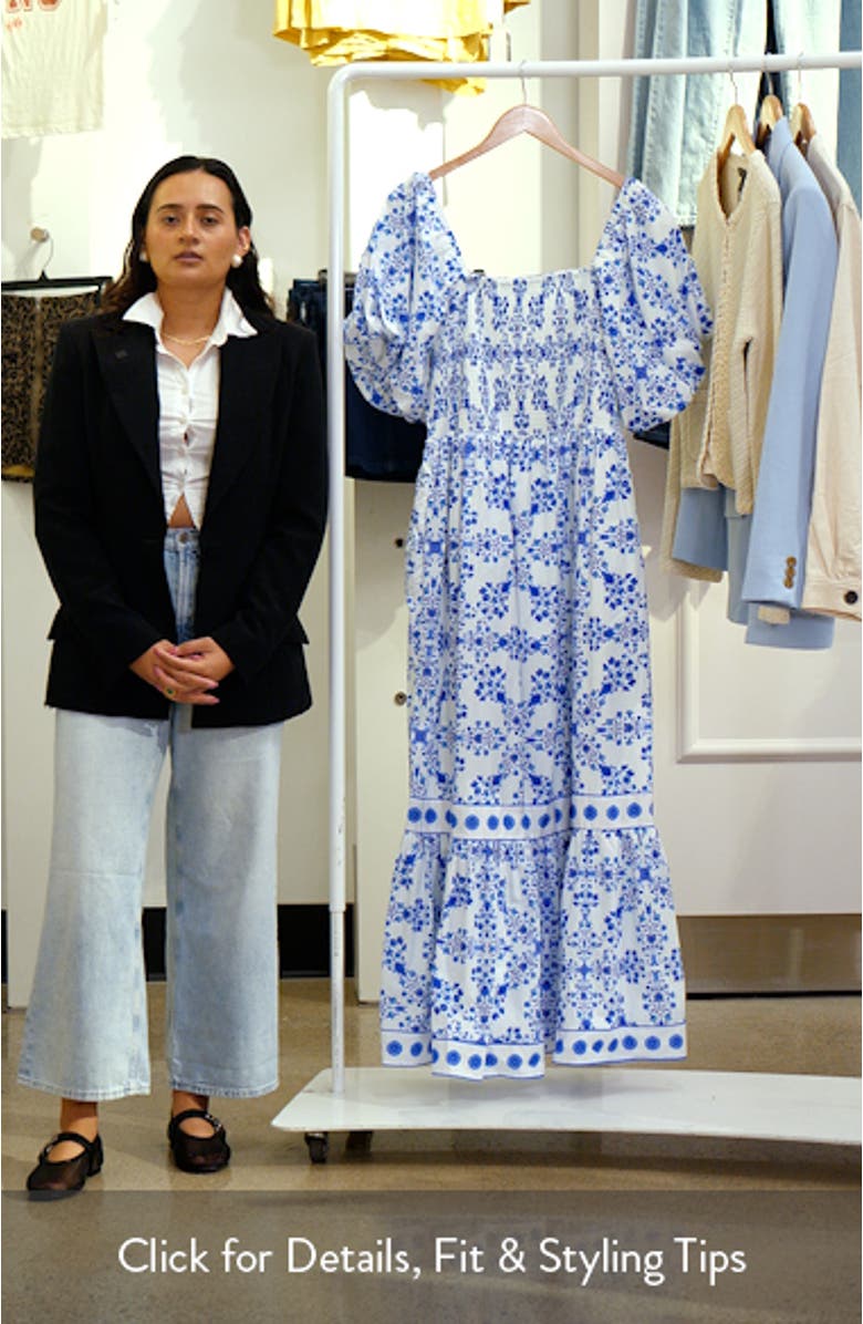 Vera Floral Smocked Maxi Dress, sales video thumbnail