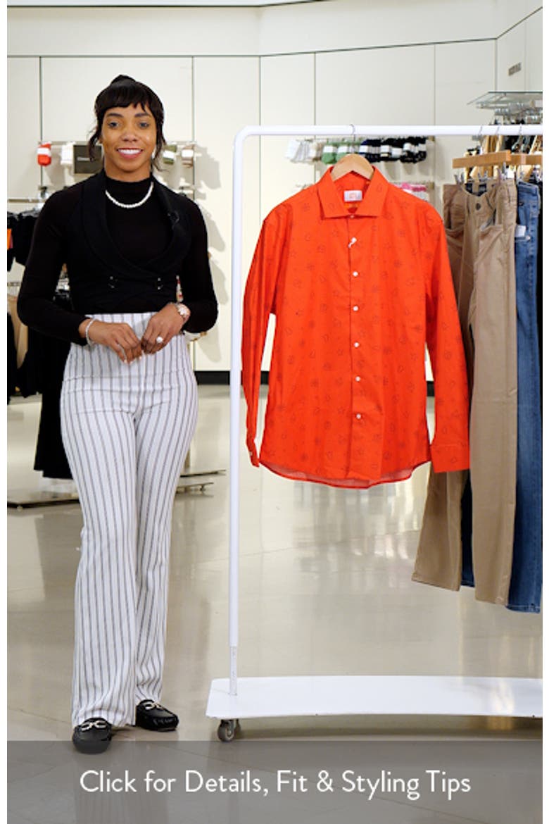 Christmas Icons Red Stretch Button-Up Shirt video