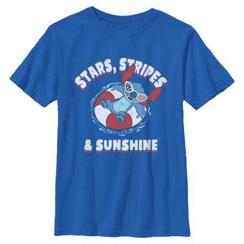 Boy's Lilo & Stitch Stars Stripes and Sunshine  Graphic T-Shirt