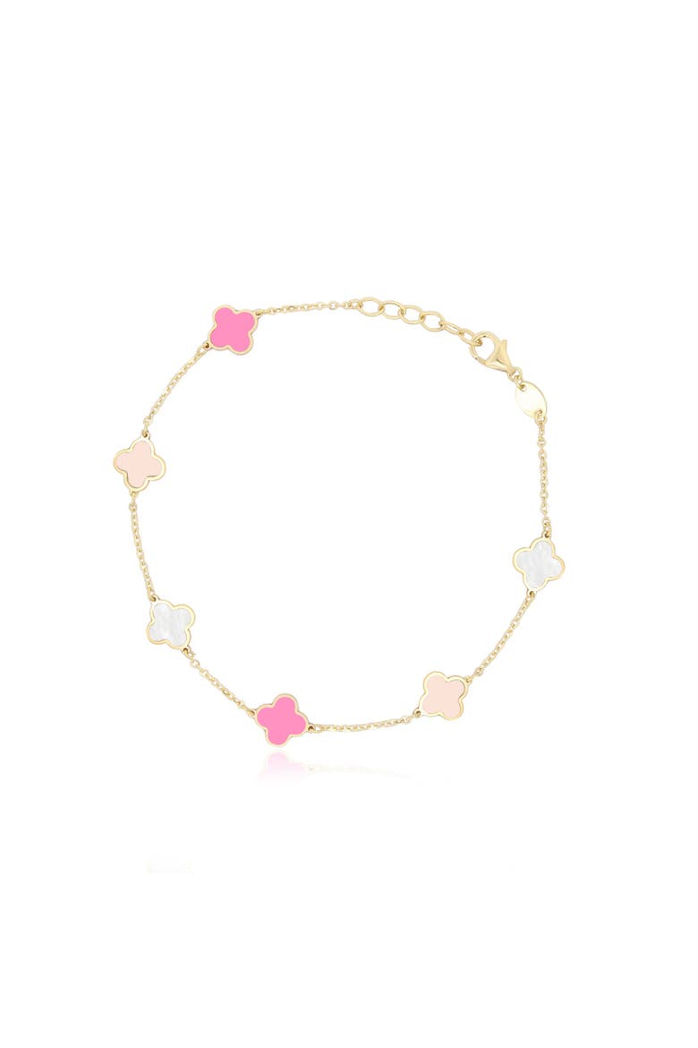 Mini Pink Mixed Clover Bracelet, Main, color, Pink Mixed