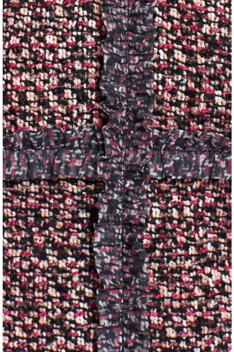 Ruffle Trim Tweed Crop Jacket, Alternate, color, FUCHSIA FEVER