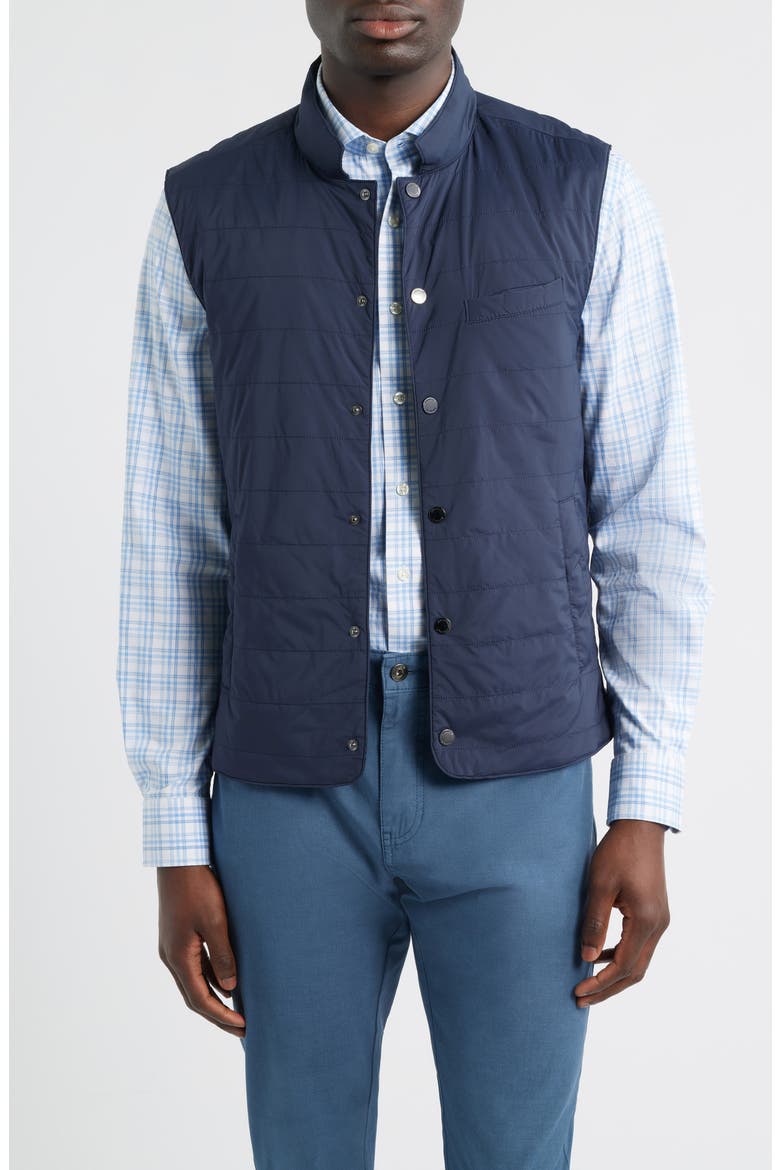 Bauer Quilted Water Resistant Snap-Up Vest, Main, color, NAVY
