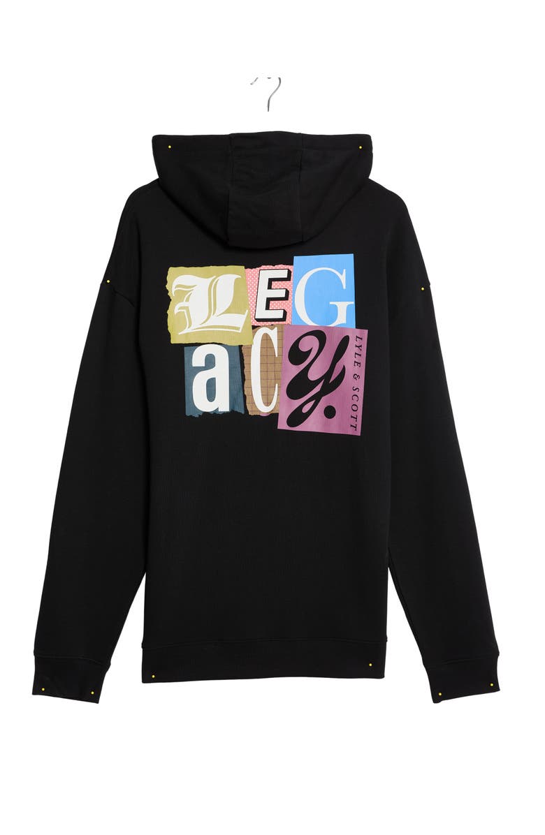 Lyle & Scott Bold Letters Long Sleeve Graphic Hoodie, Alternate, color, Jet Black