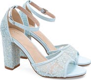 Kailee P Faith Crochet Lace Block Heel Sandals